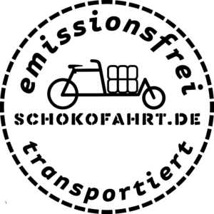 emissionsfrei transporrtiert - Logo der Schokofahrt